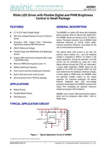  Datasheet Preview Page 1