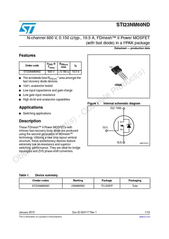 Datasheet Preview Page 1