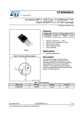  Datasheet Preview Page 1