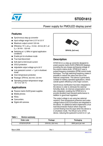 Datasheet Preview Page 1