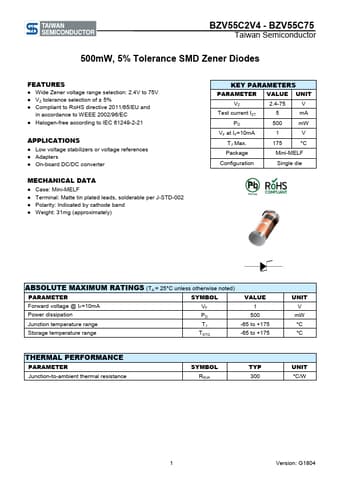  Datasheet Preview Page 1
