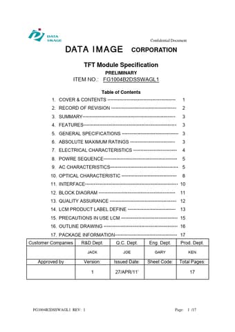  Datasheet Preview Page 1