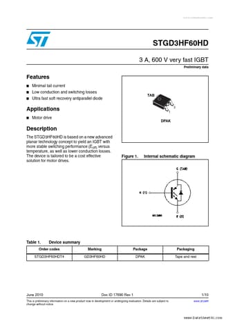  Datasheet Preview Page 1