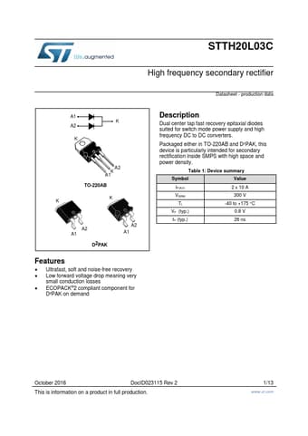  Datasheet Preview Page 1