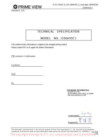  Datasheet Preview Page 1