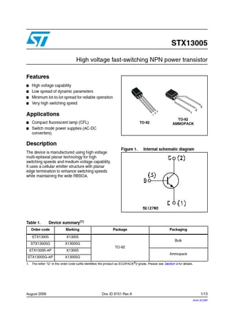  Datasheet Preview Page 1