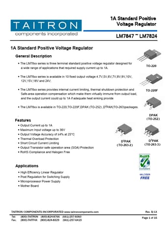  Datasheet Preview Page 1