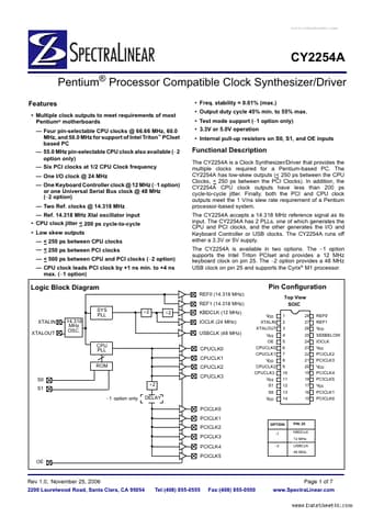  Datasheet Preview Page 1