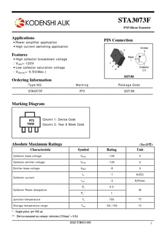  Datasheet Preview Page 1