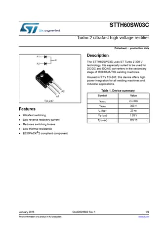  Datasheet Preview Page 1