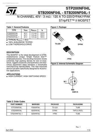  Datasheet Preview Page 1