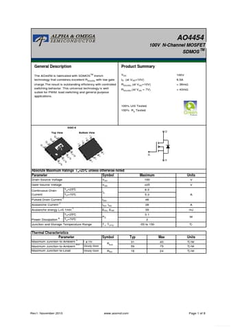  Datasheet Preview Page 1