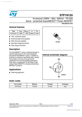  Datasheet Preview Page 1