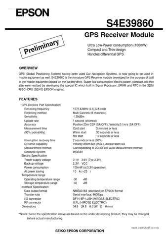  Datasheet Preview Page 1