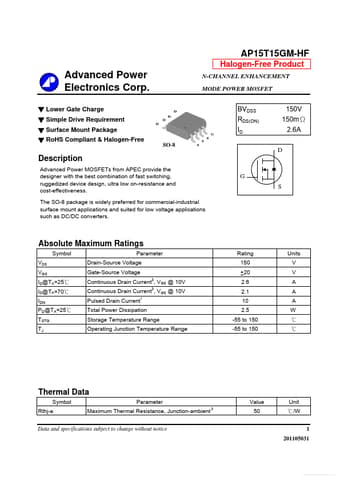  Datasheet Preview Page 1