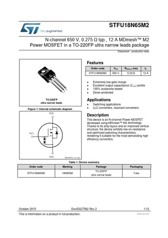  Datasheet Preview Page 1