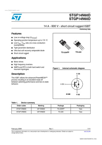  Datasheet Preview Page 1