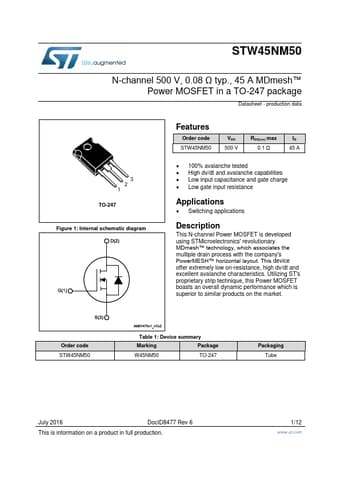  Datasheet Preview Page 1