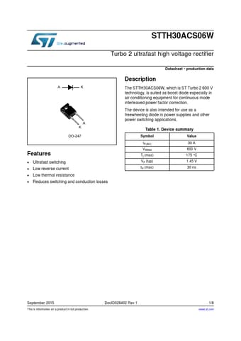  Datasheet Preview Page 1