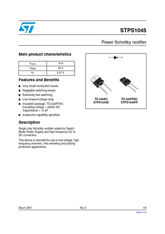  Datasheet Preview Page 1