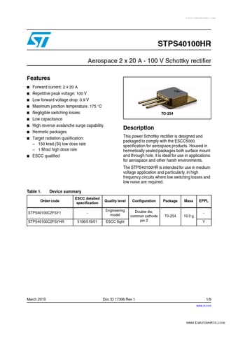  Datasheet Preview Page 1