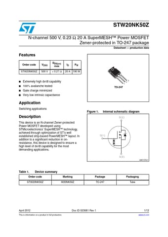  Datasheet Preview Page 1