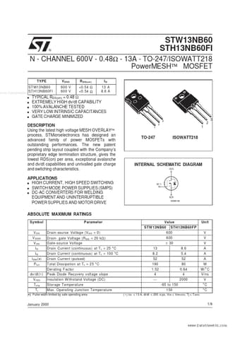  Datasheet Preview Page 1