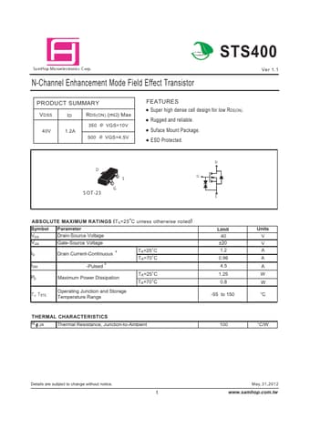  Datasheet Preview Page 1