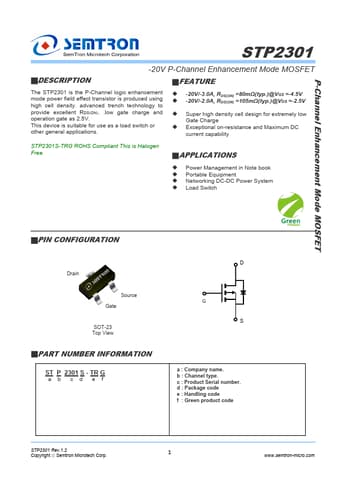  Datasheet Preview Page 1