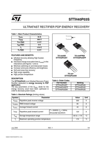  Datasheet Preview Page 1