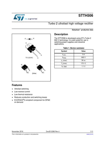  Datasheet Preview Page 1