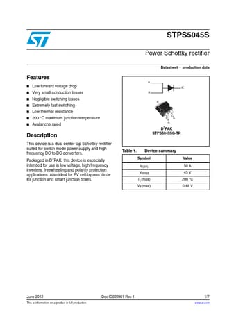  Datasheet Preview Page 1