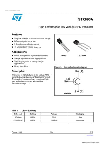  Datasheet Preview Page 1