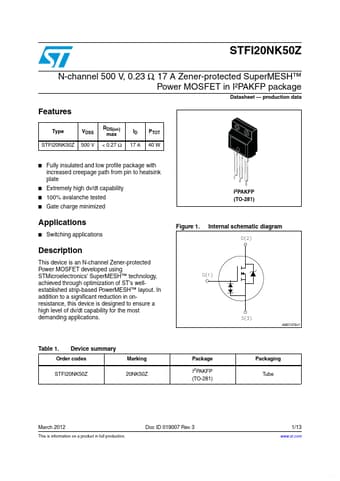  Datasheet Preview Page 1