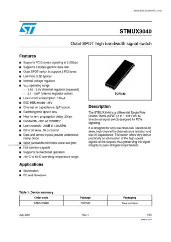  Datasheet Preview Page 1