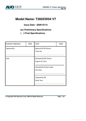 Datasheet Preview Page 1