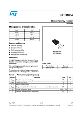  Datasheet Preview Page 1