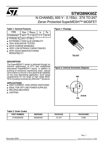  Datasheet Preview Page 1