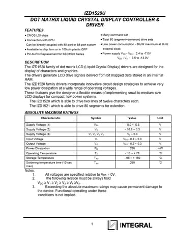  Datasheet Preview Page 1