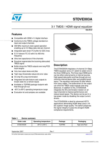  Datasheet Preview Page 1