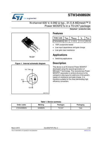  Datasheet Preview Page 1