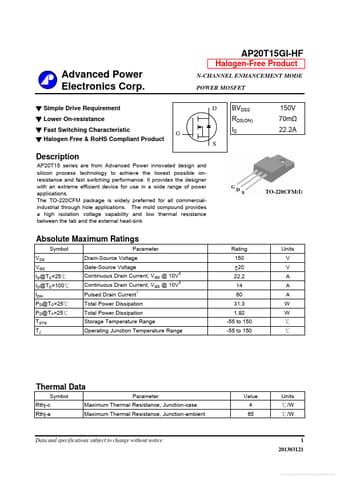  Datasheet Preview Page 1