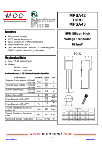  Datasheet Preview Page 1