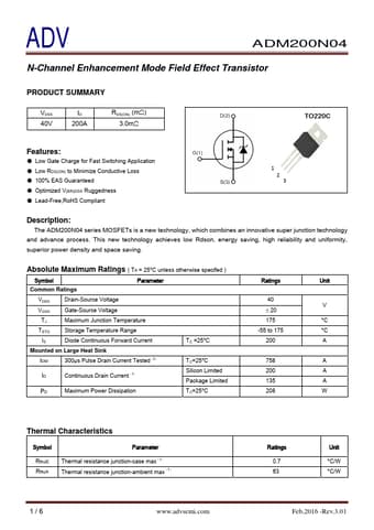  Datasheet Preview Page 1