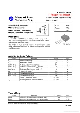  Datasheet Preview Page 1