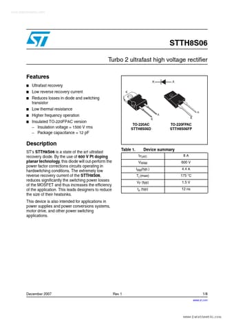  Datasheet Preview Page 1