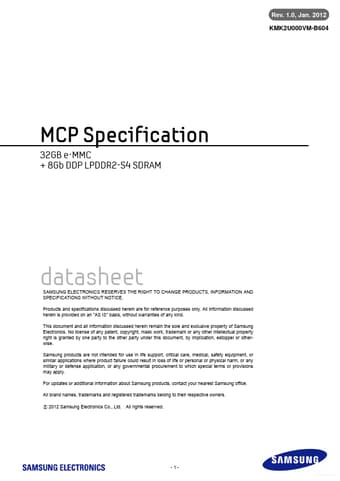  Datasheet Preview Page 1
