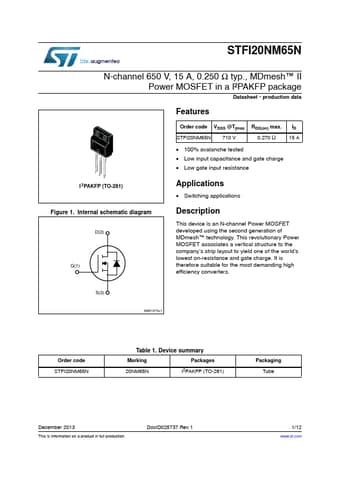  Datasheet Preview Page 1