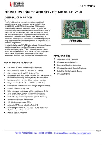  Datasheet Preview Page 1