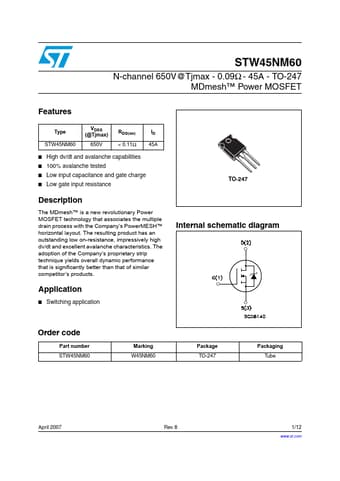  Datasheet Preview Page 1